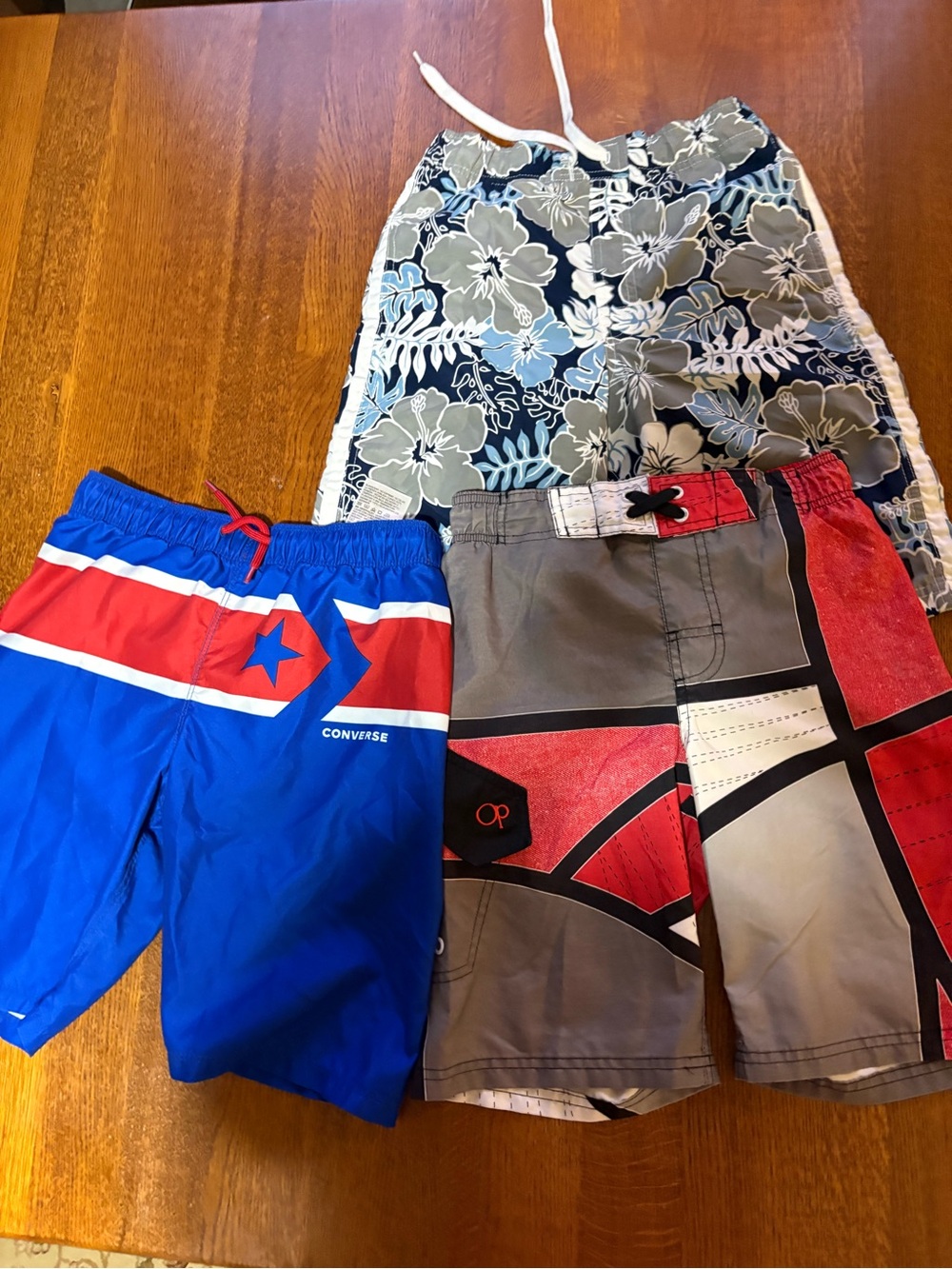 Converse Boys Blue and Red Swim Shorts with Star Accent